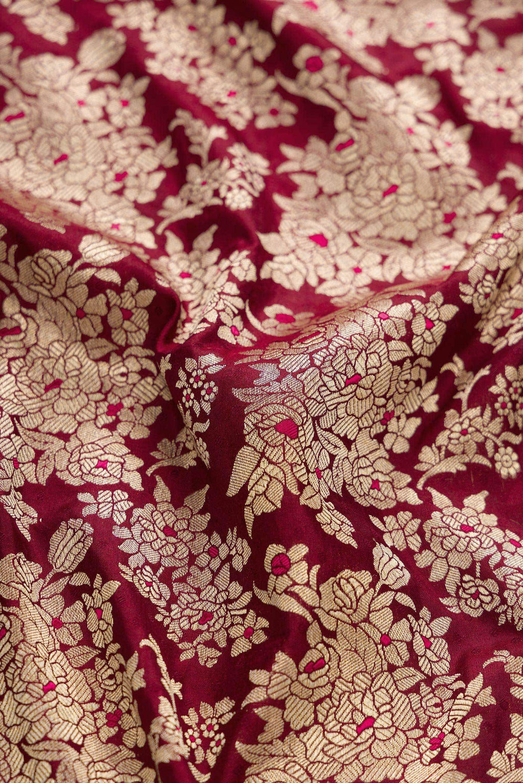 Maroon Banarasi Silk Dress Material