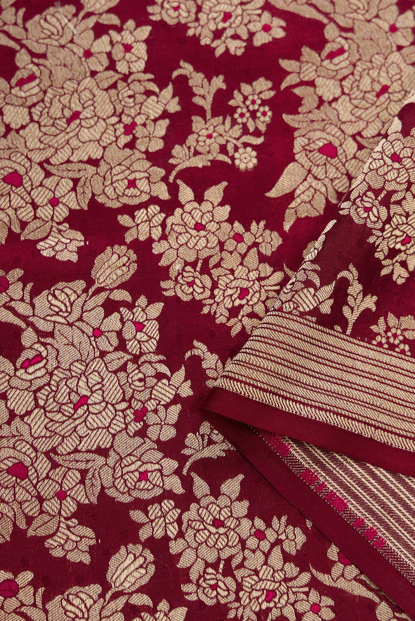 Maroon Banarasi Silk Dress Material