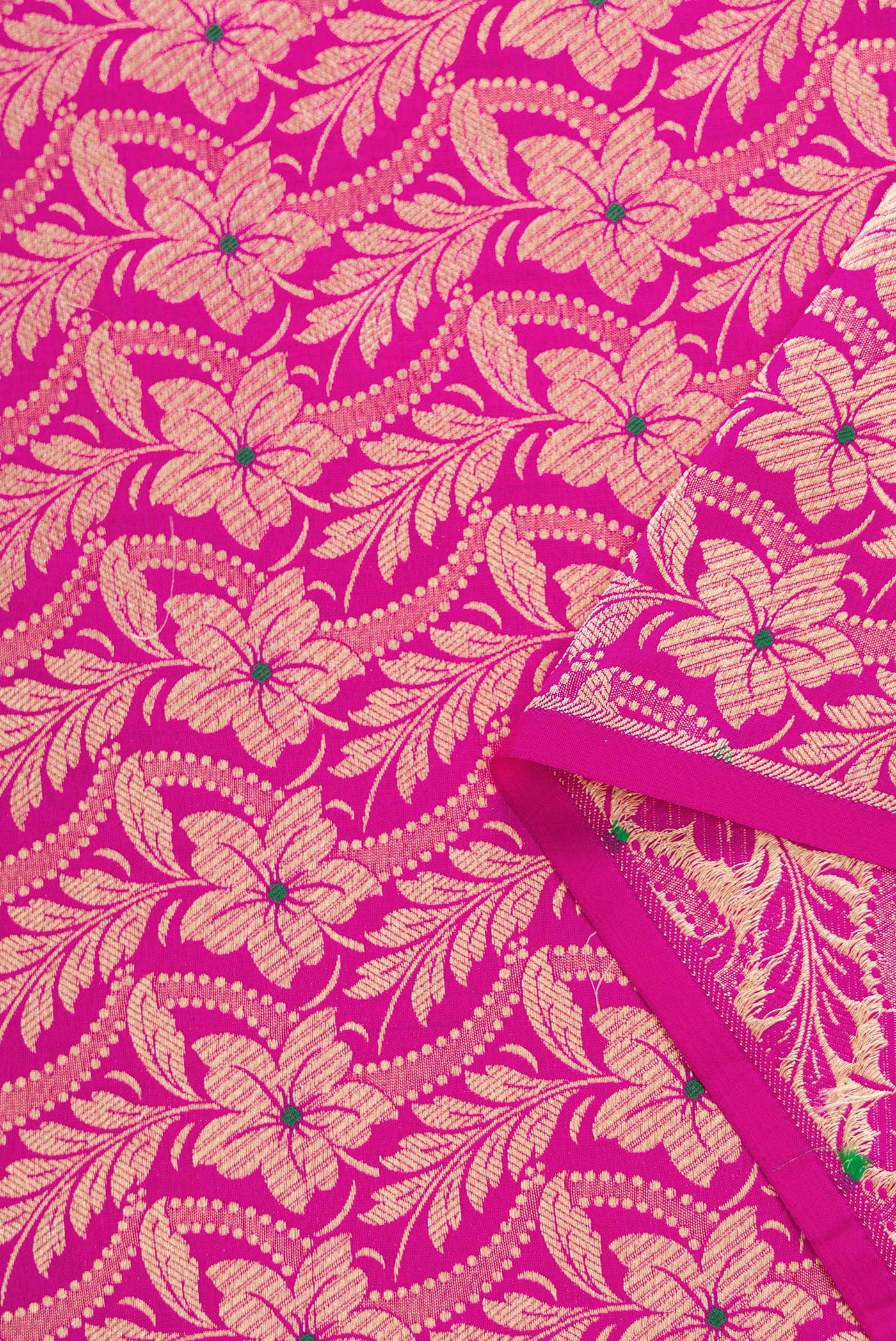 Dark Pink Banarasi Silk Dress Material