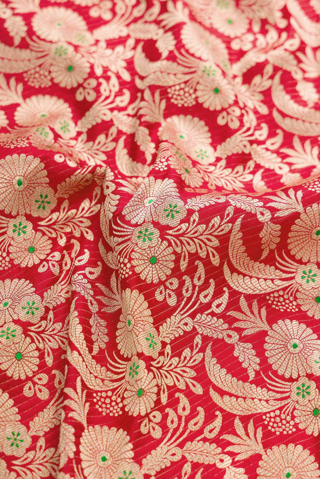 Red Banarasi Silk Dress Material