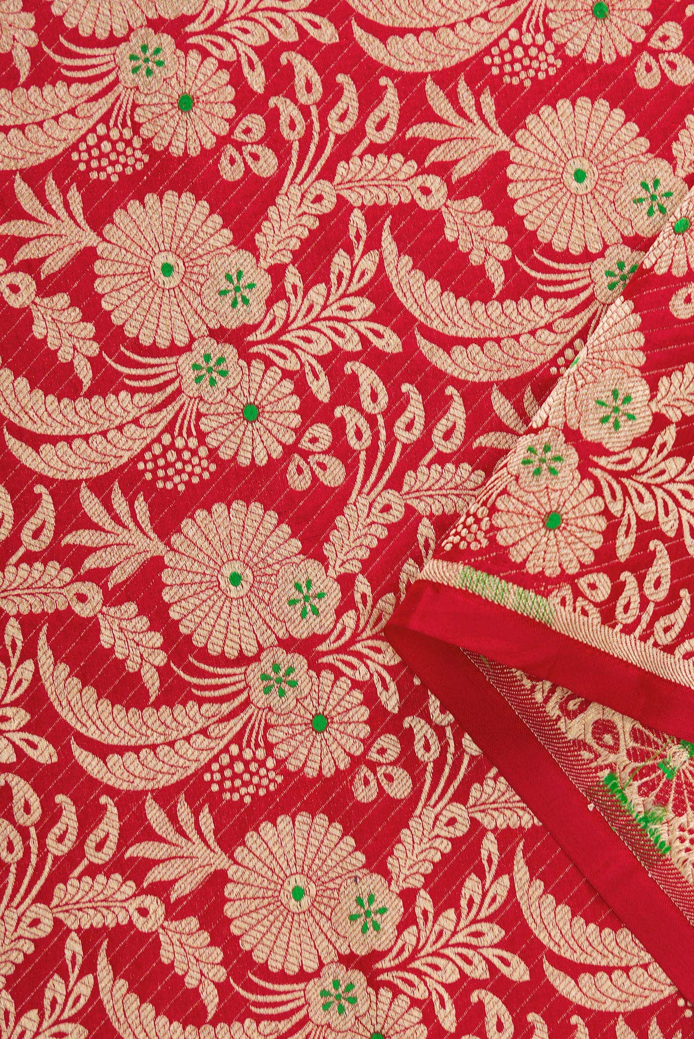 Red Banarasi Silk Dress Material