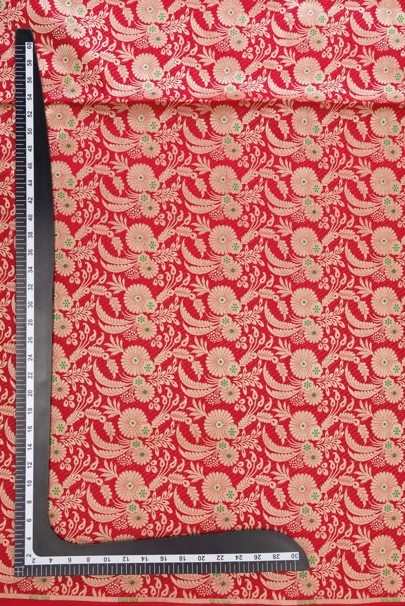 Red Banarasi Silk Dress Material