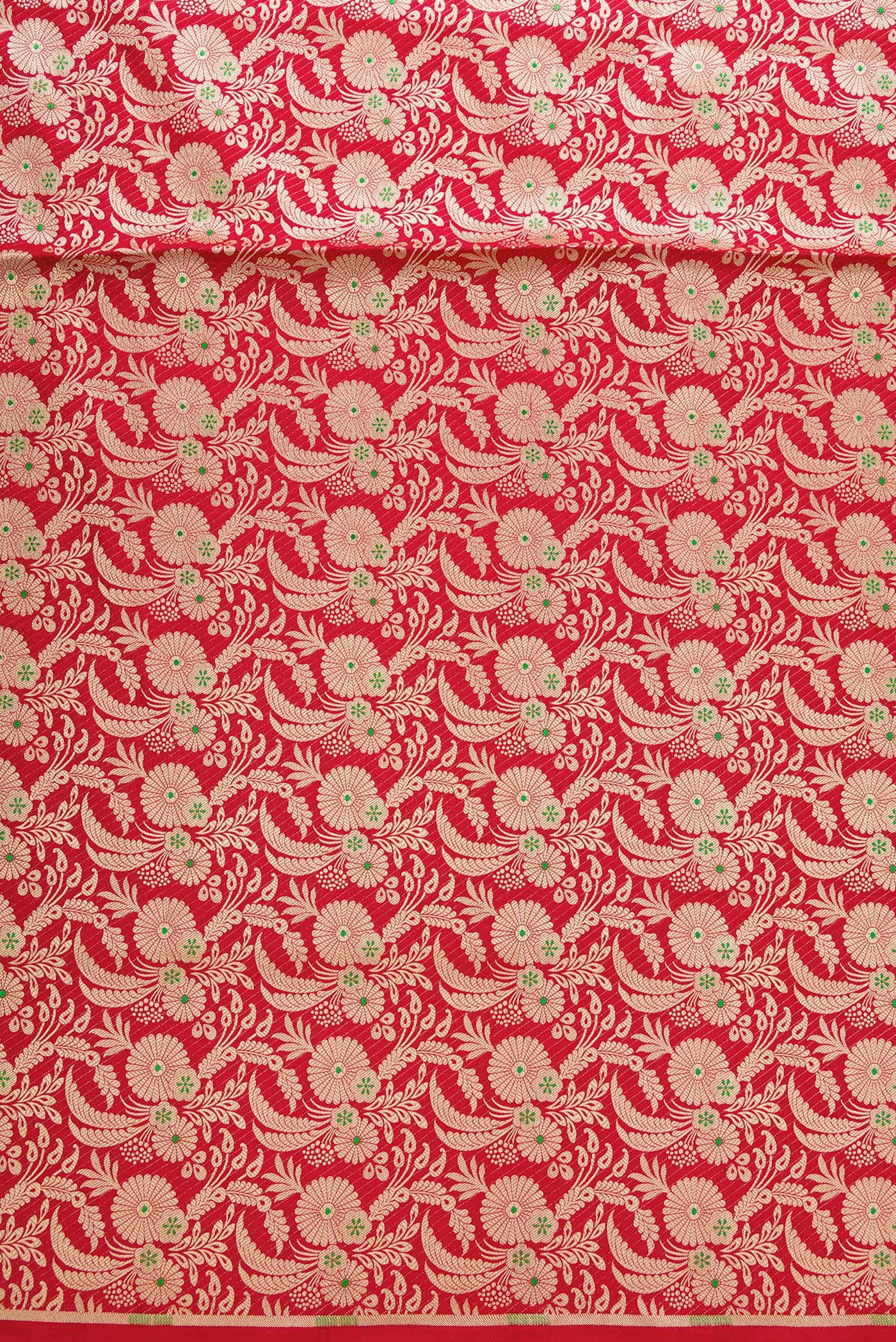 Red Banarasi Silk Dress Material
