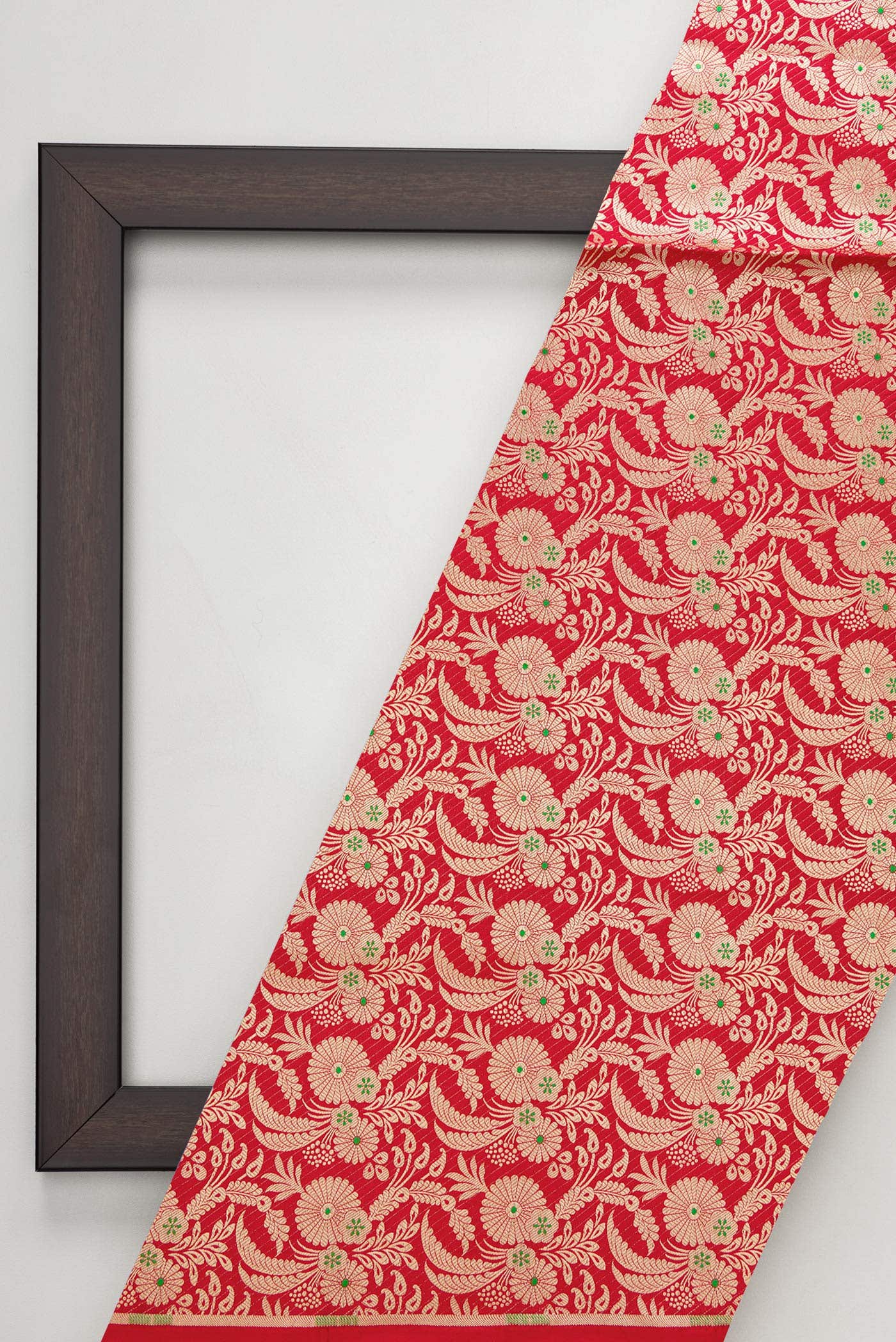 Red Banarasi Silk Dress Material