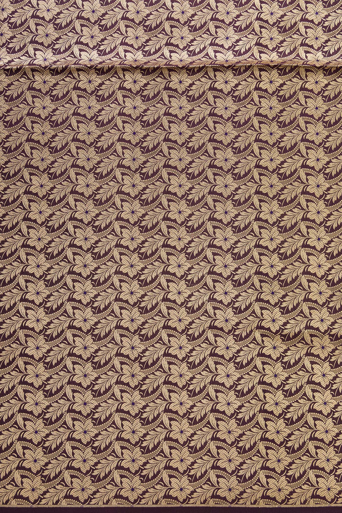 Coffee Brown Banarasi Silk Dress Material