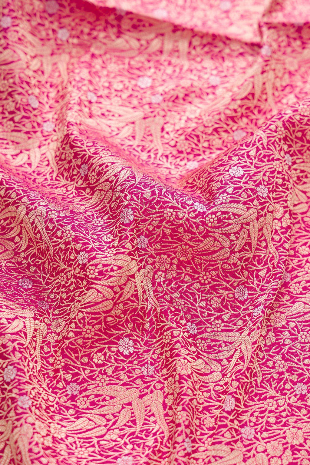Pink Banarasi Silk Dress Material