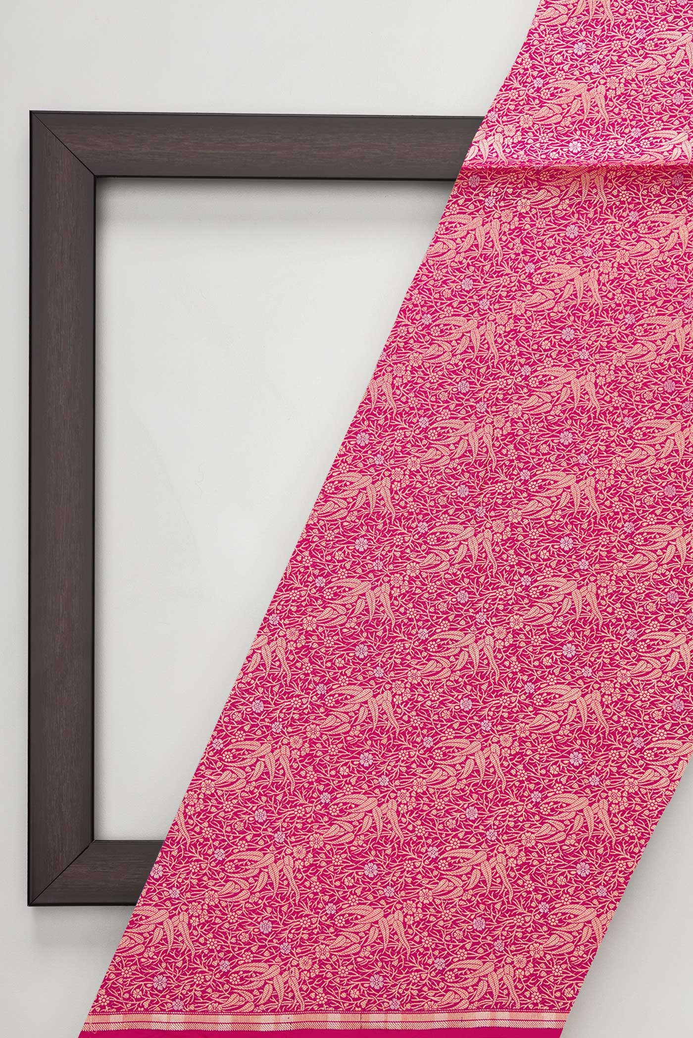 Pink Banarasi Silk Dress Material