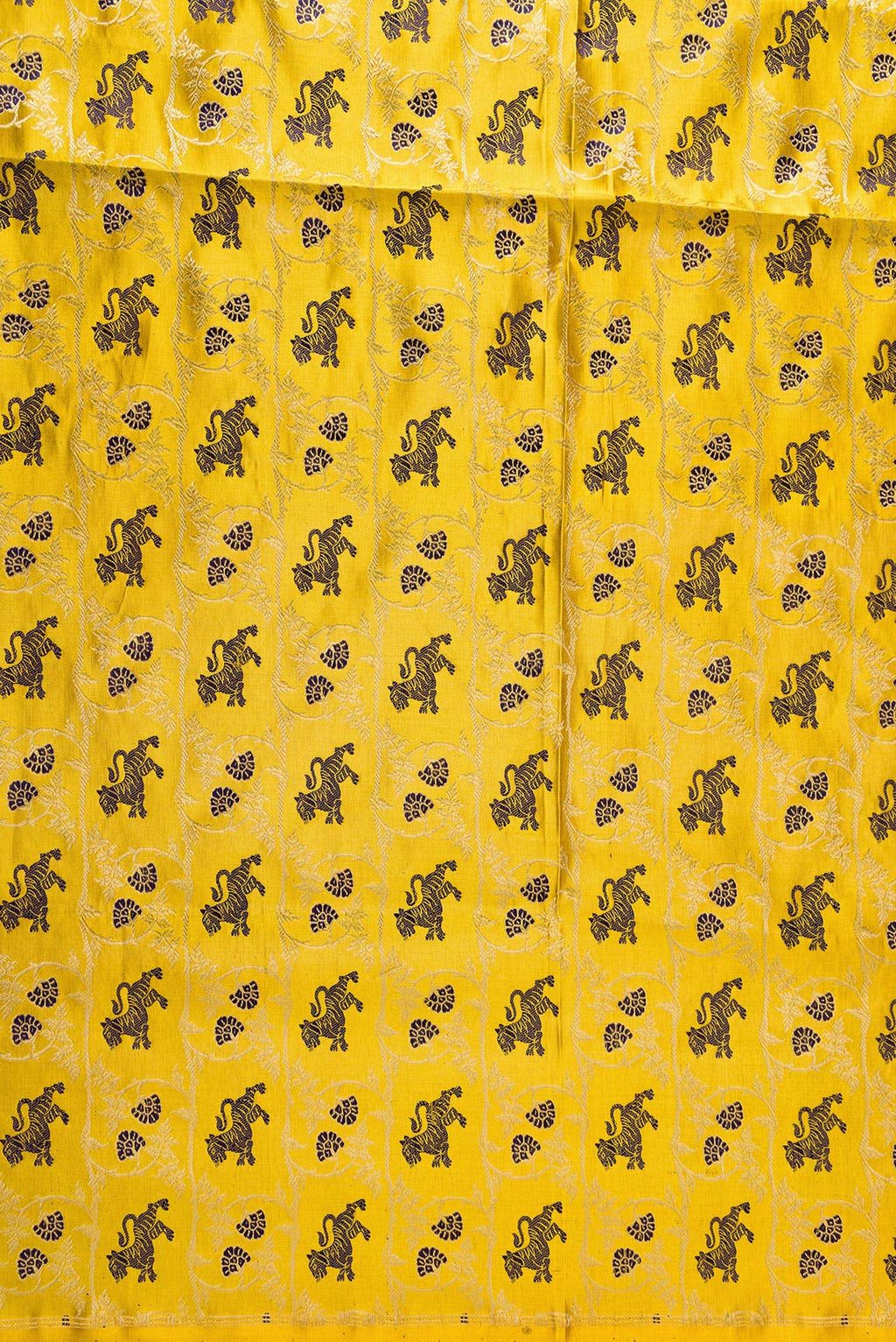 Mustard Banarasi Silk Dress Material
