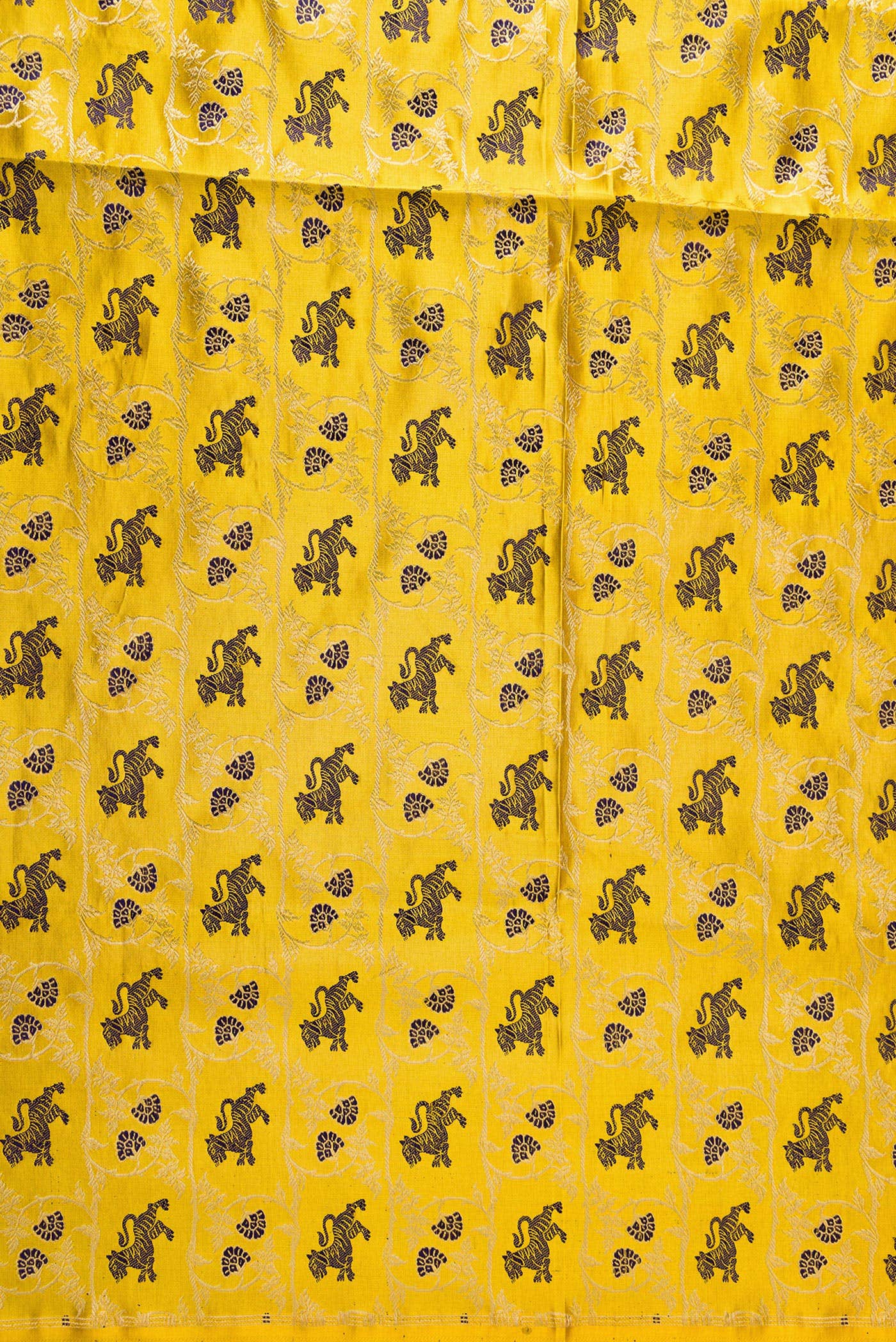 Mustard Banarasi Silk Dress Material