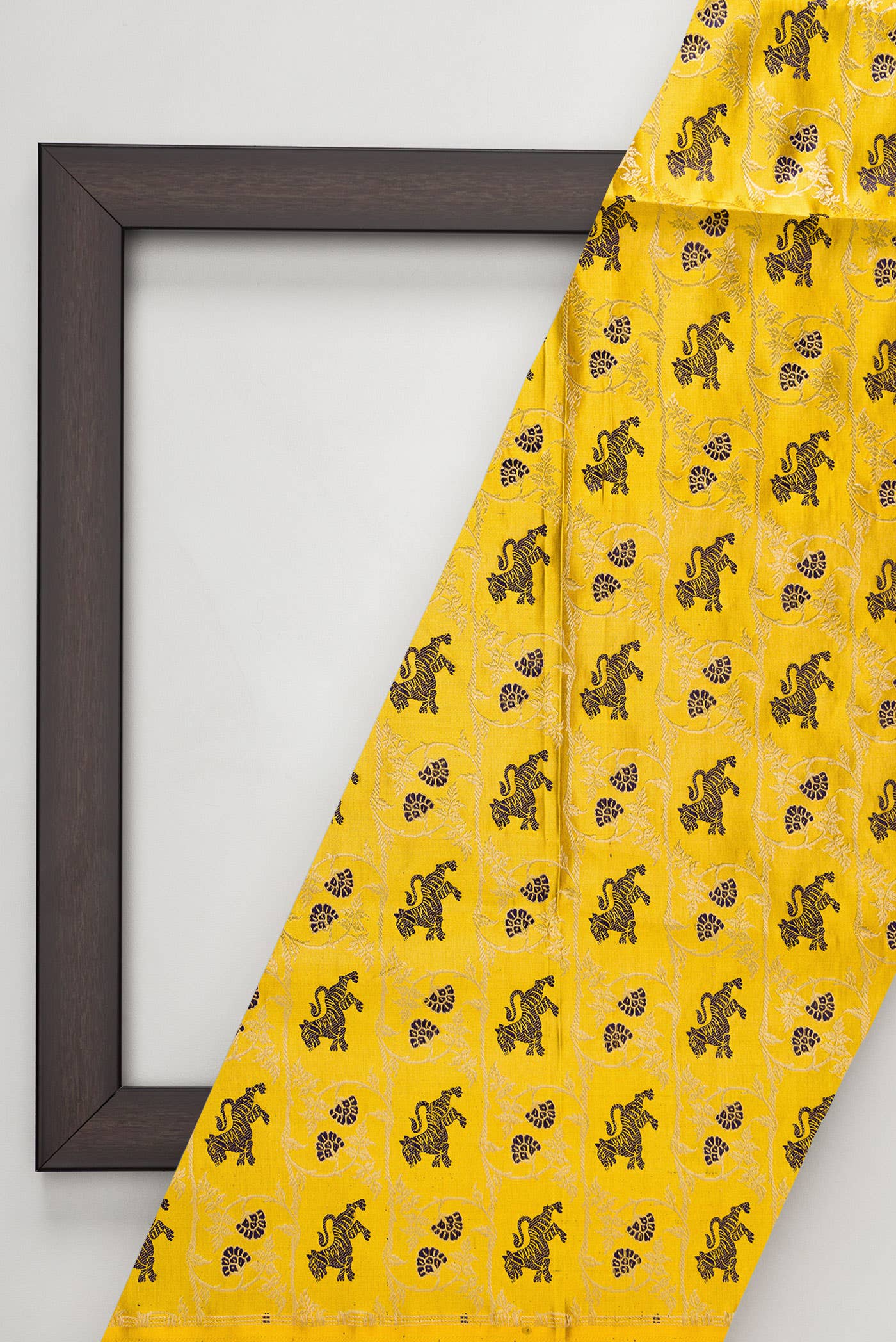 Mustard Banarasi Silk Dress Material