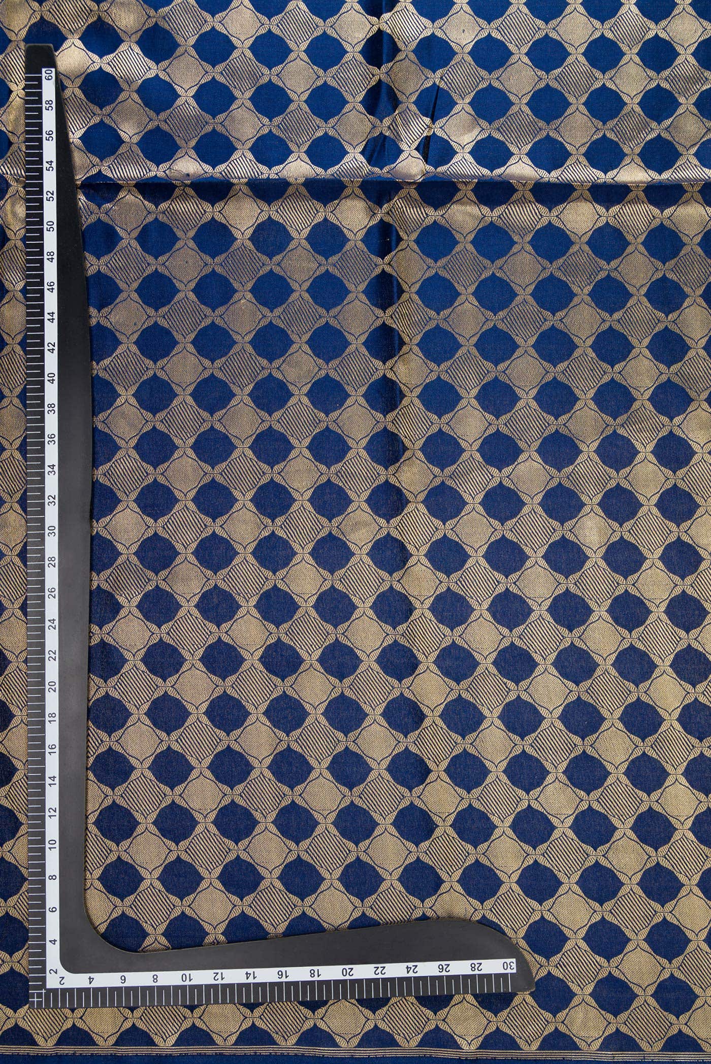 Navy Blue Banarasi Silk Dress Material