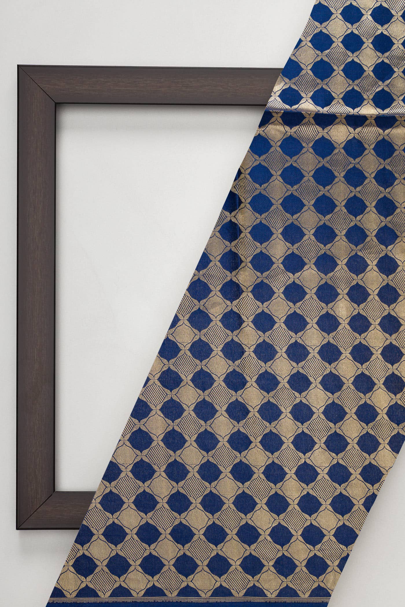 Navy Blue Banarasi Silk Dress Material
