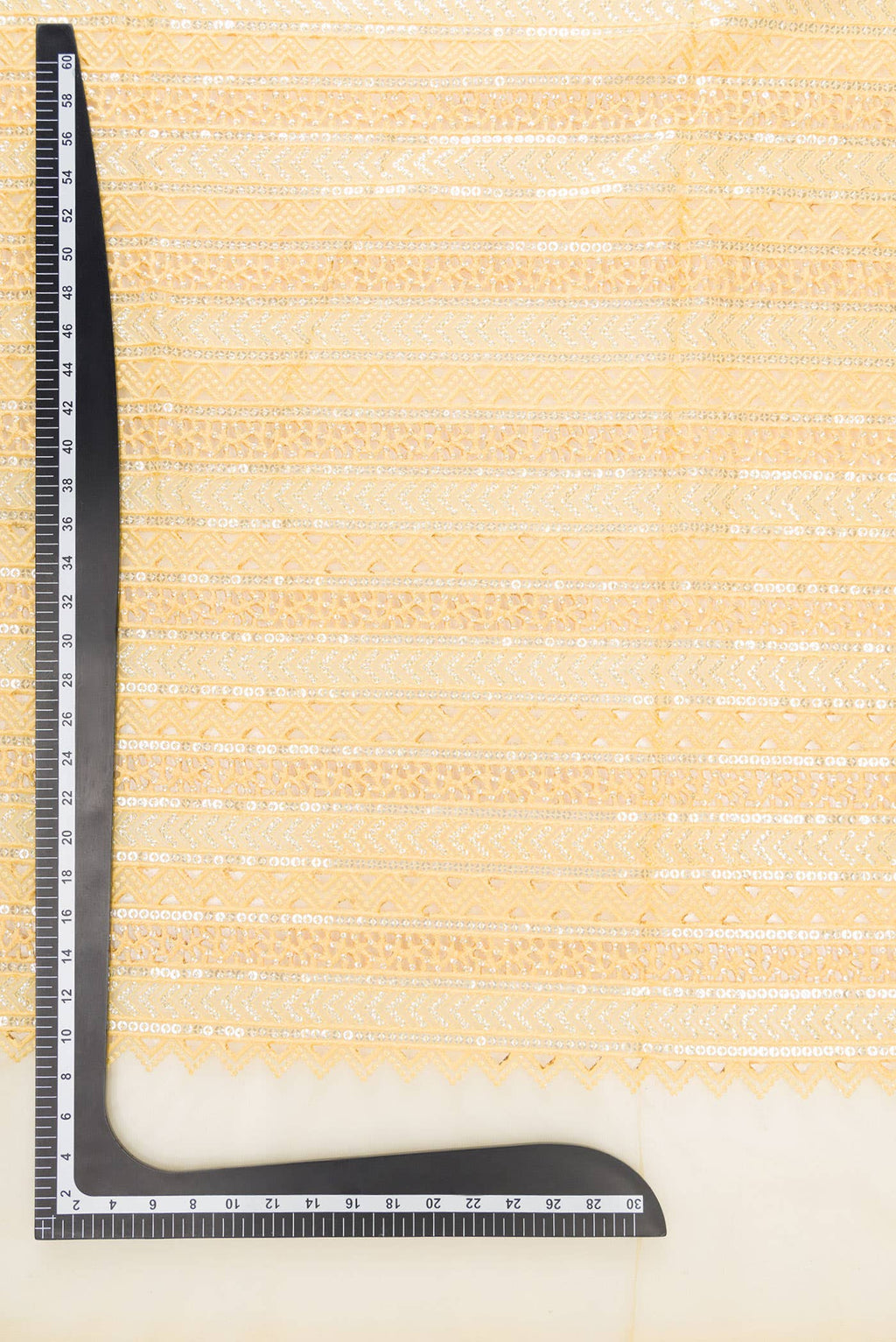 Yellow Embroidery Net Dress Material