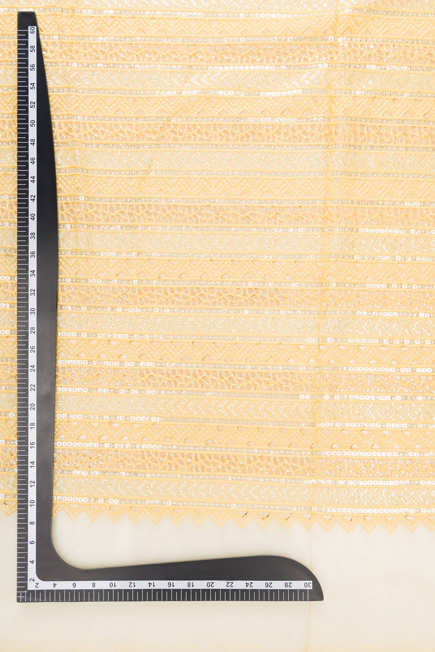 Yellow Embroidery Net Dress Material