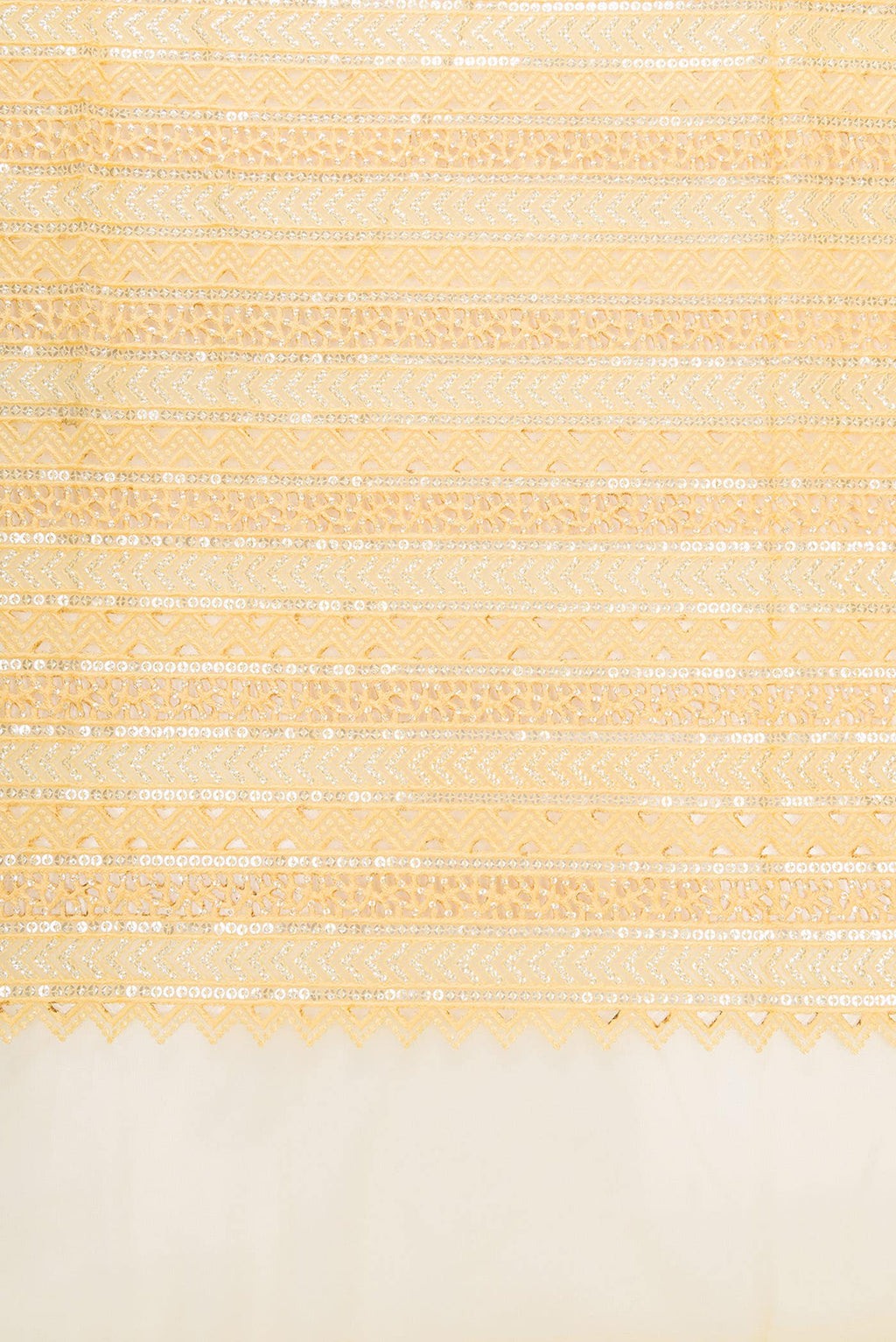 Yellow Embroidery Net Dress Material