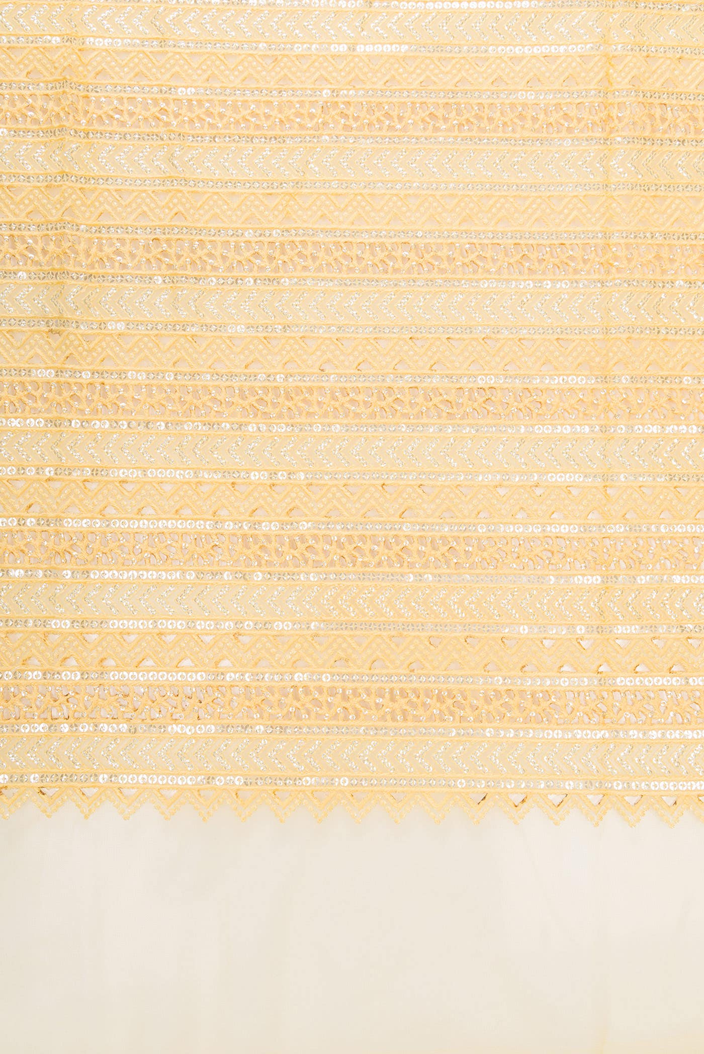 Yellow Embroidery Net Dress Material
