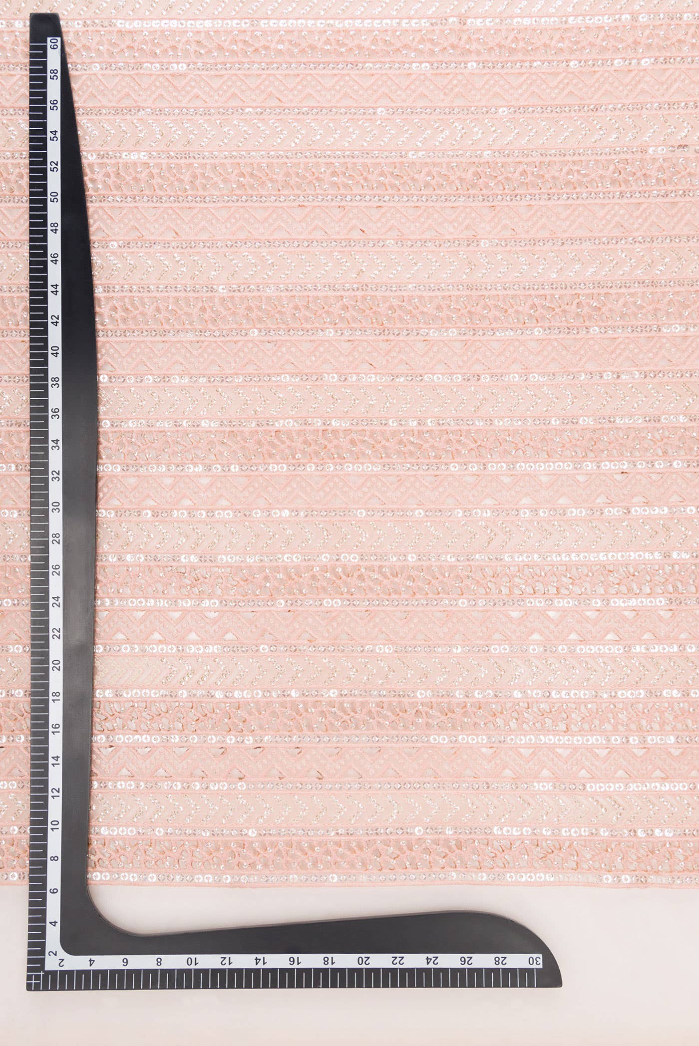 Peach Embroidery Net Dress Material