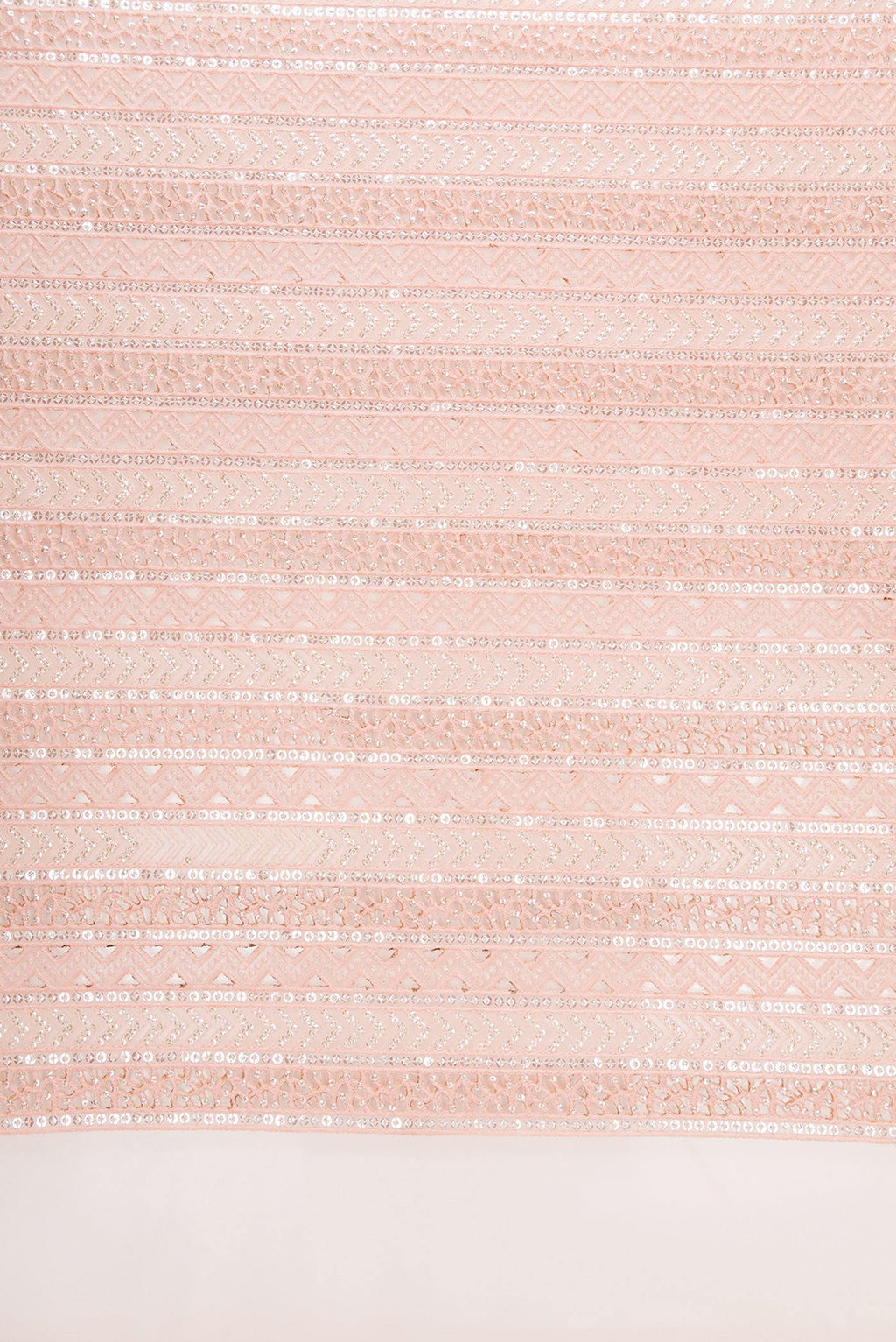 Peach Embroidery Net Dress Material