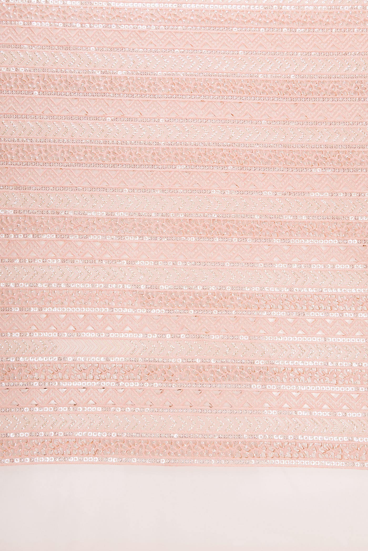 Peach Embroidery Net Dress Material