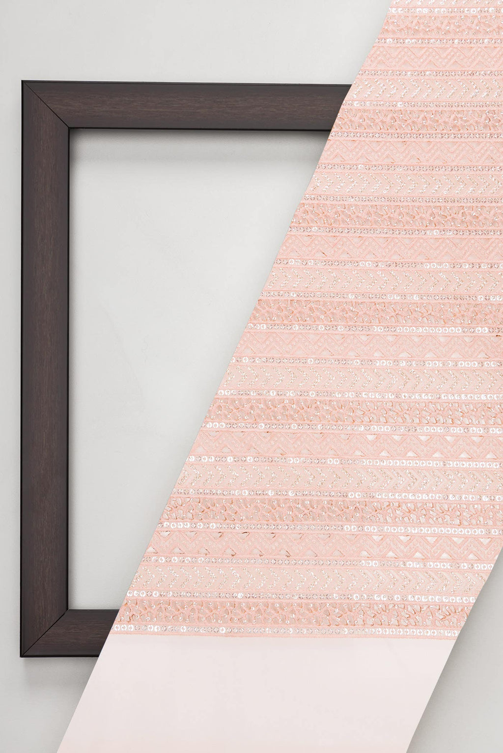 Peach Embroidery Net Dress Material