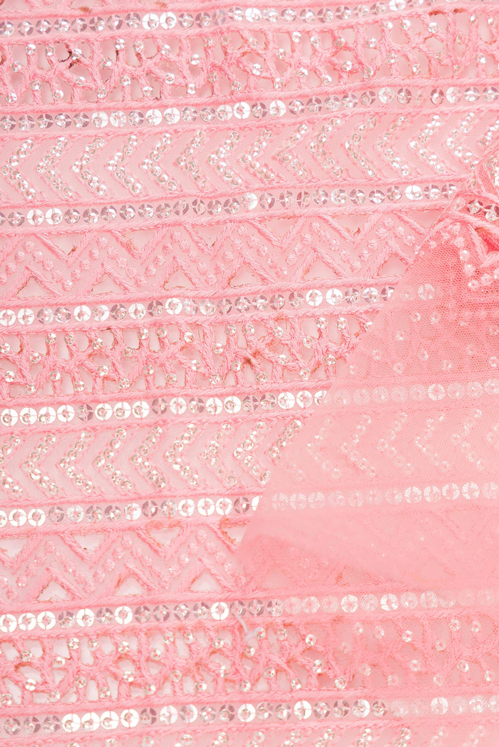 Pink Embroidery Net Dress Material