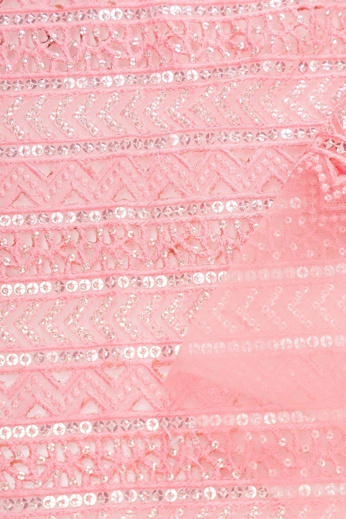 Pink Embroidery Net Dress Material