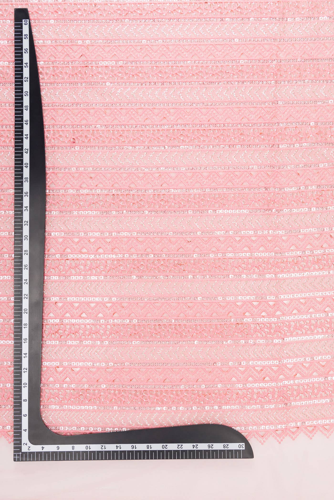 Pink Embroidery Net Dress Material