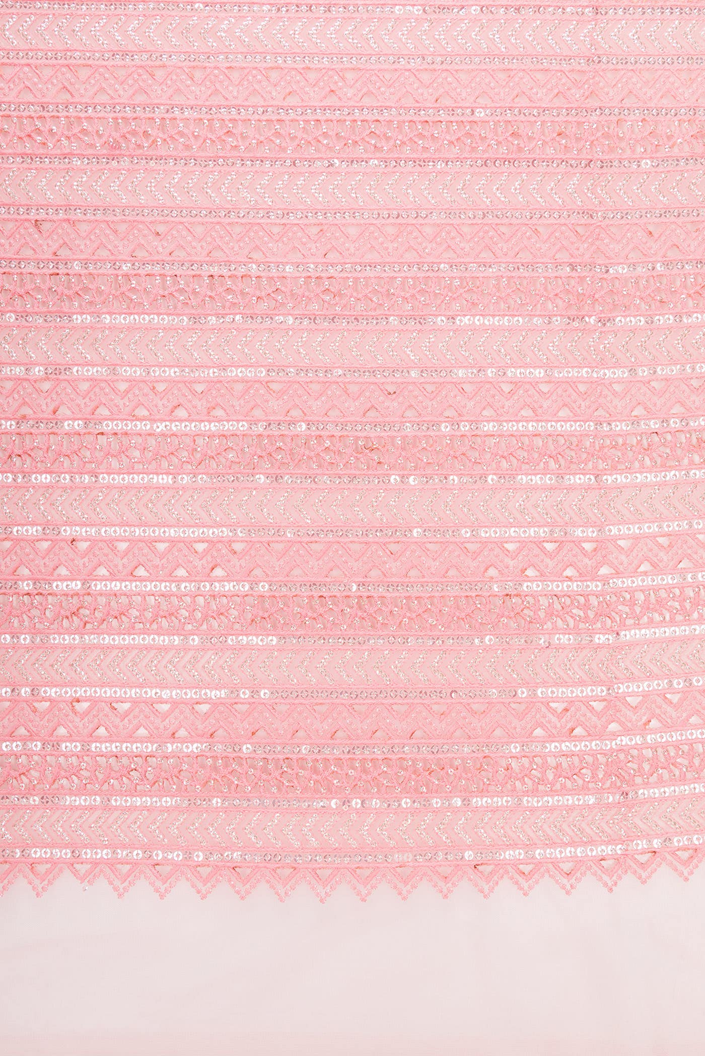 Pink Embroidery Net Dress Material