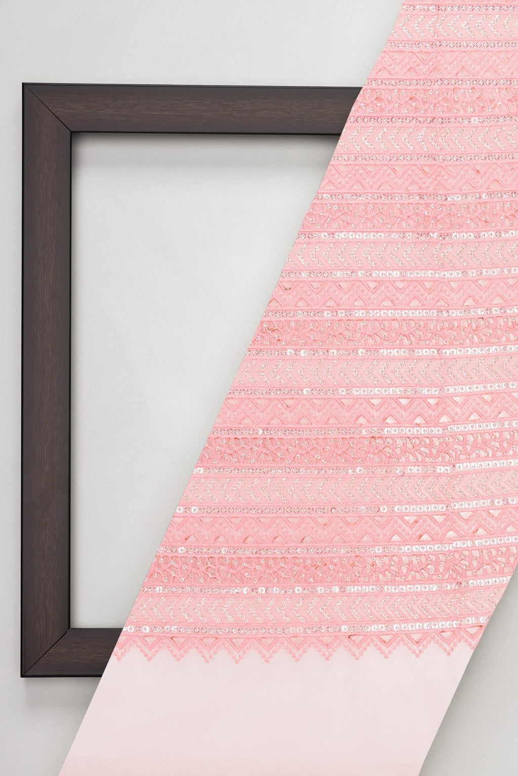 Pink Embroidery Net Dress Material