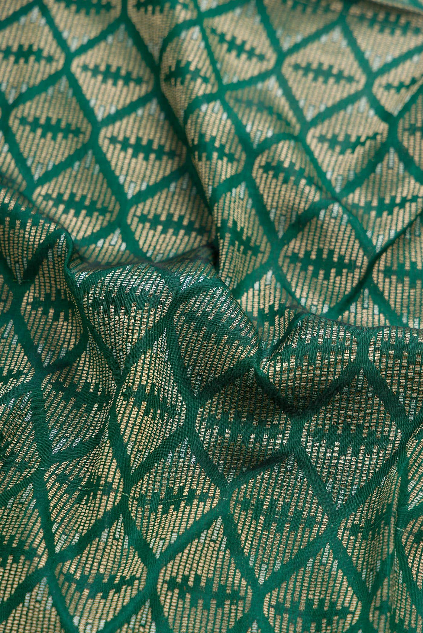Green Banarasi Silk Dress Material