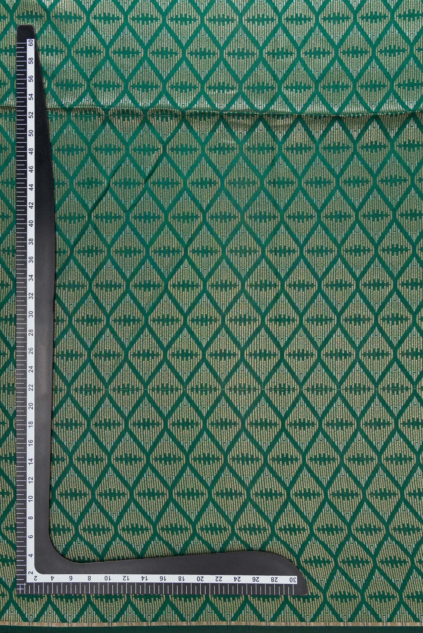 Green Banarasi Silk Dress Material
