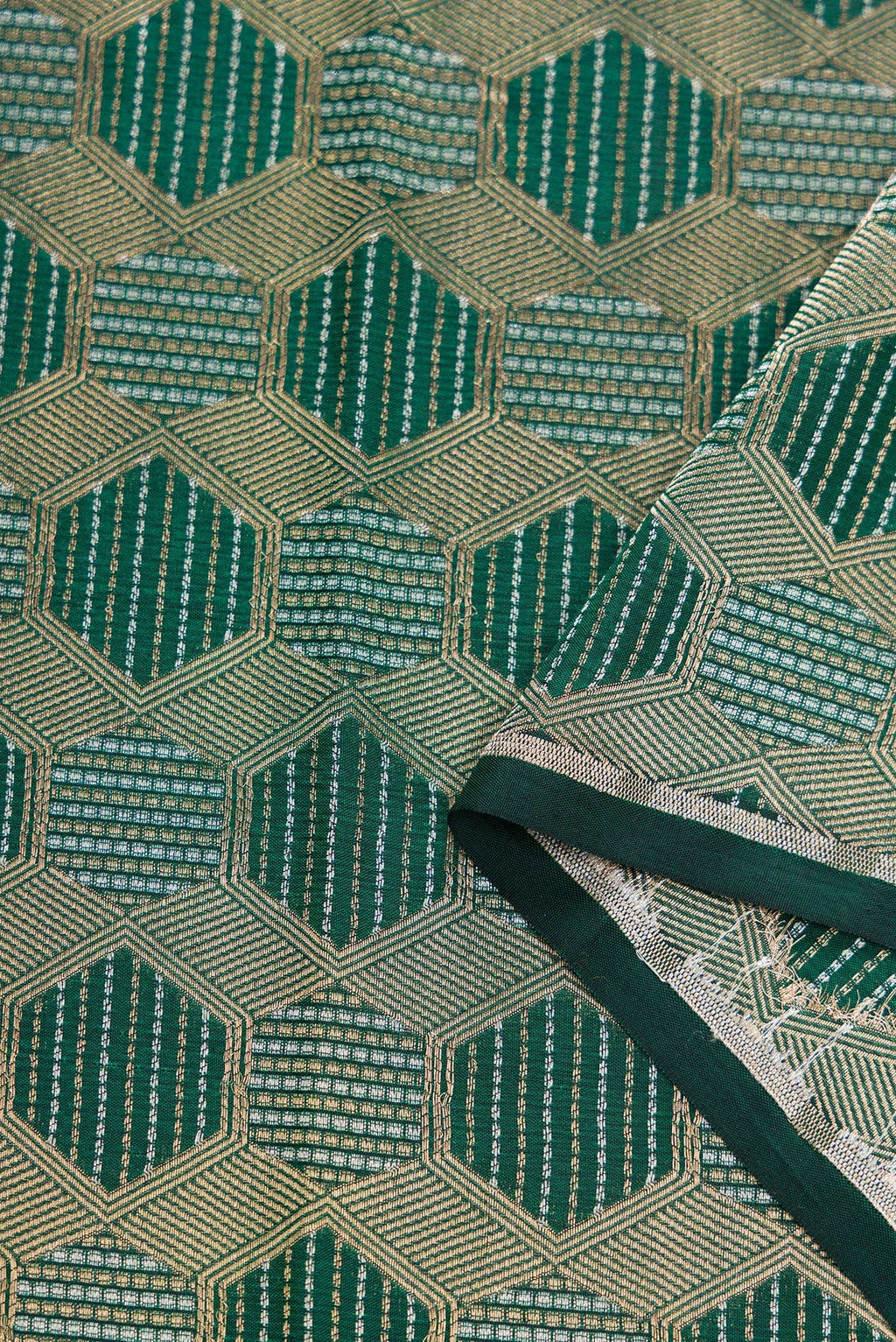 Green Banarasi Silk Dress Material