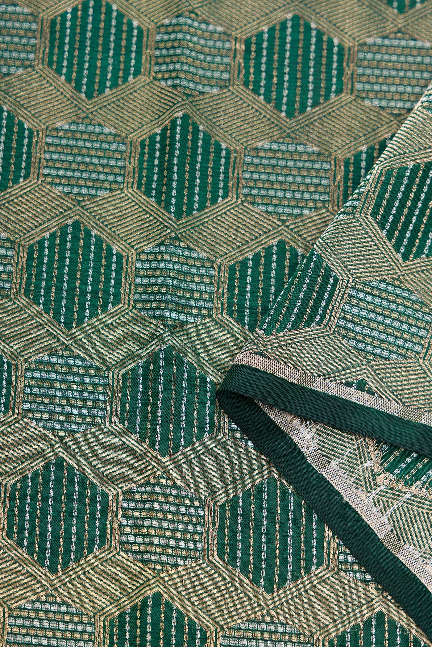 Green Banarasi Silk Dress Material