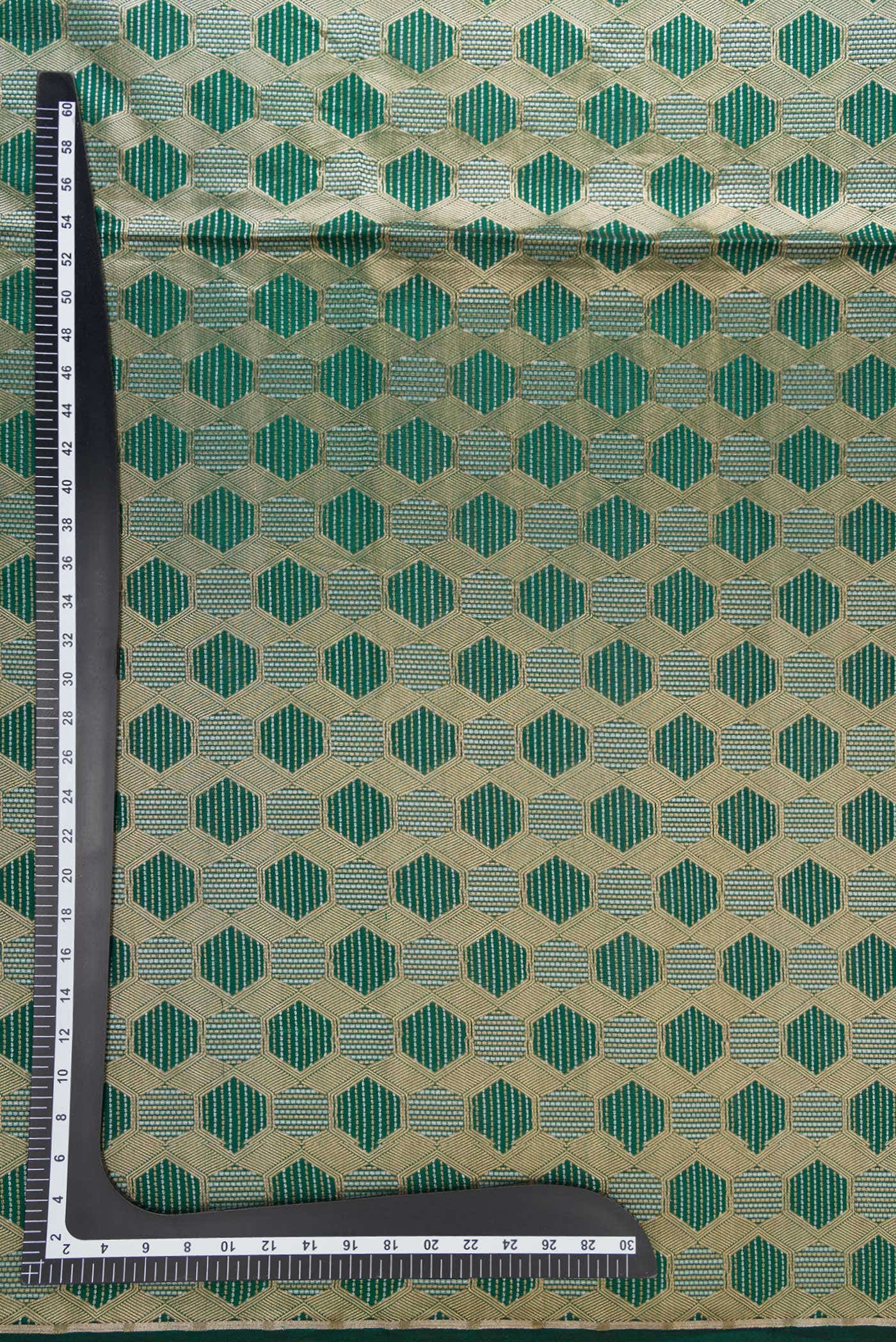 Green Banarasi Silk Dress Material