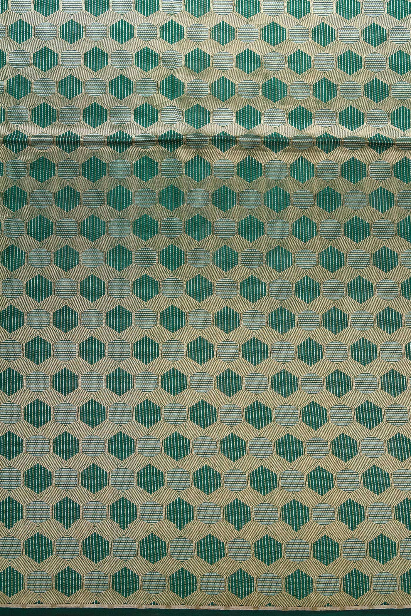 Green Banarasi Silk Dress Material