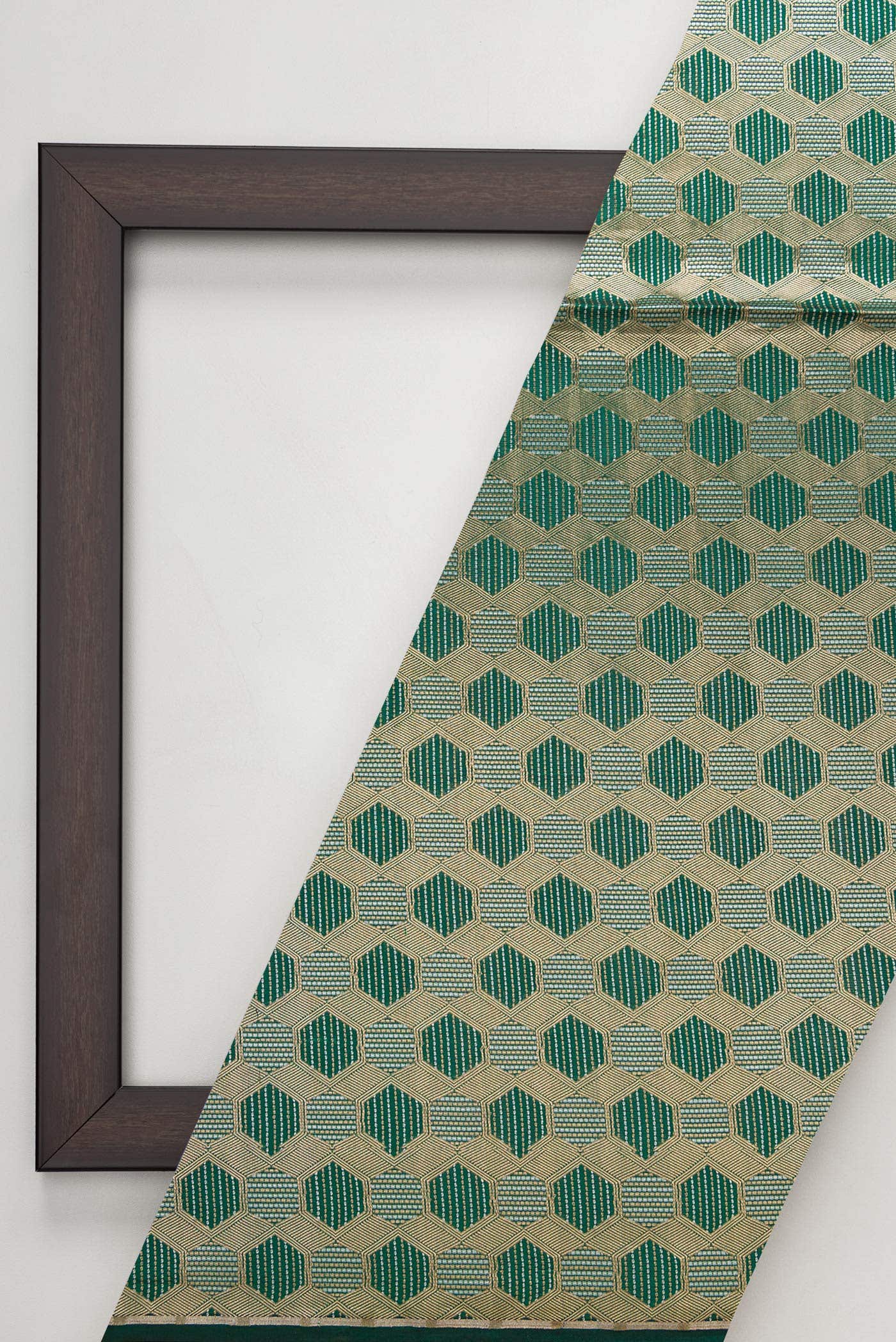 Green Banarasi Silk Dress Material