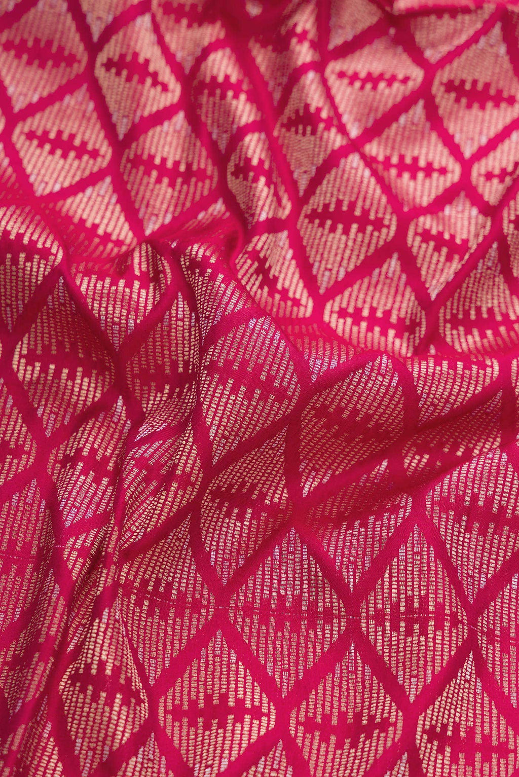 Dark Pink Banarasi Silk Dress Material