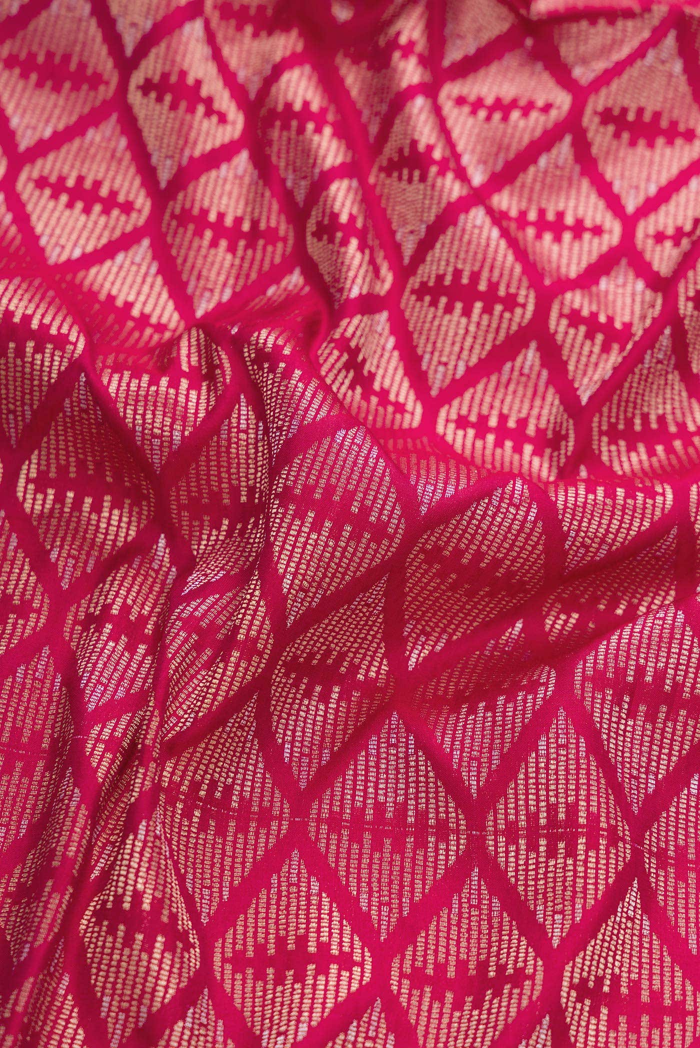 Dark Pink Banarasi Silk Dress Material