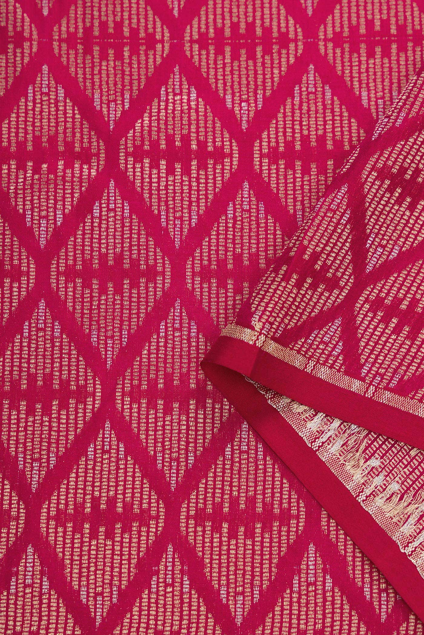 Dark Pink Banarasi Silk Dress Material