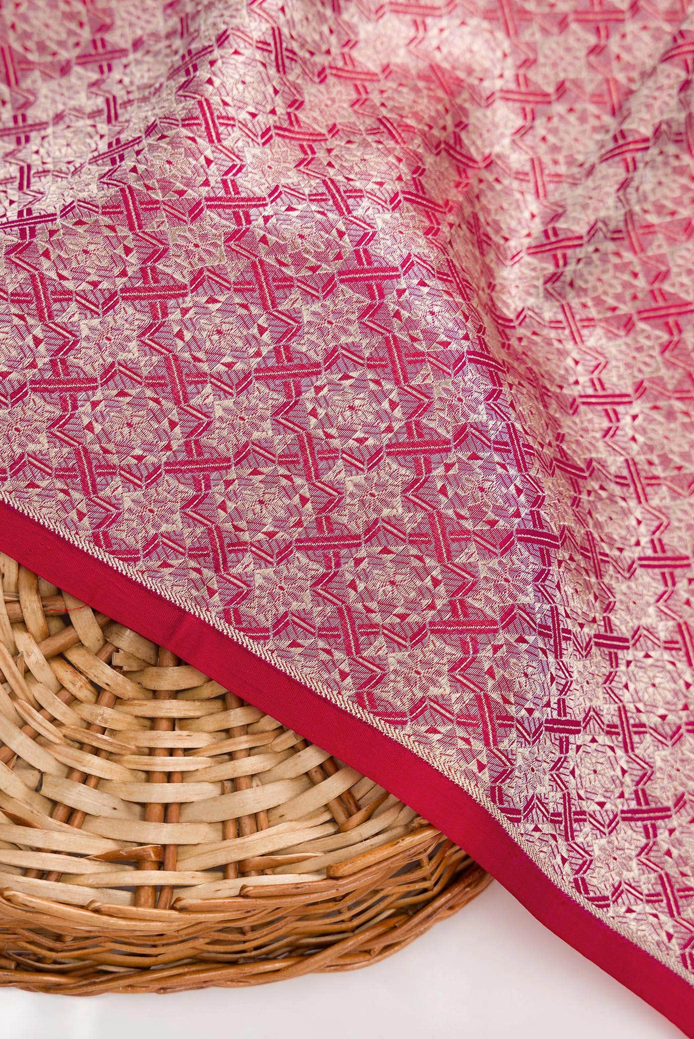 Red Banarasi Silk Dress Material