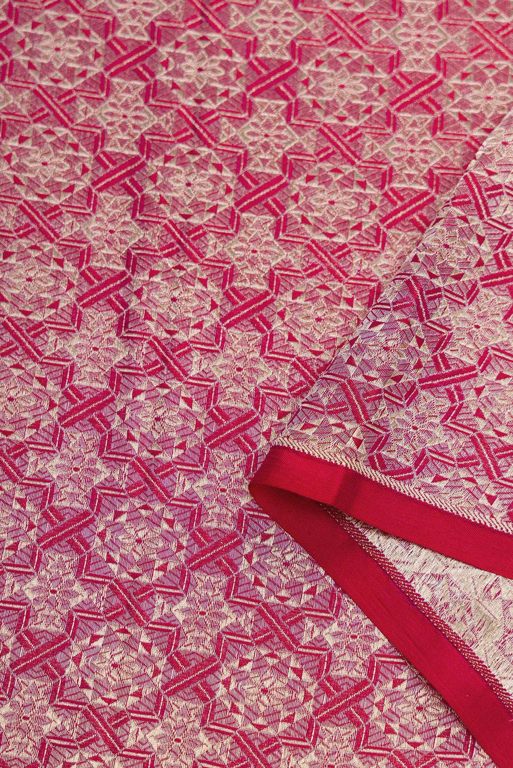 Red Banarasi Silk Dress Material
