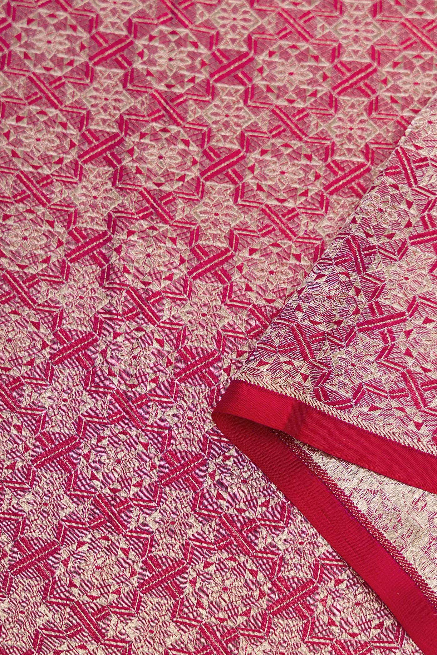 Red Banarasi Silk Dress Material