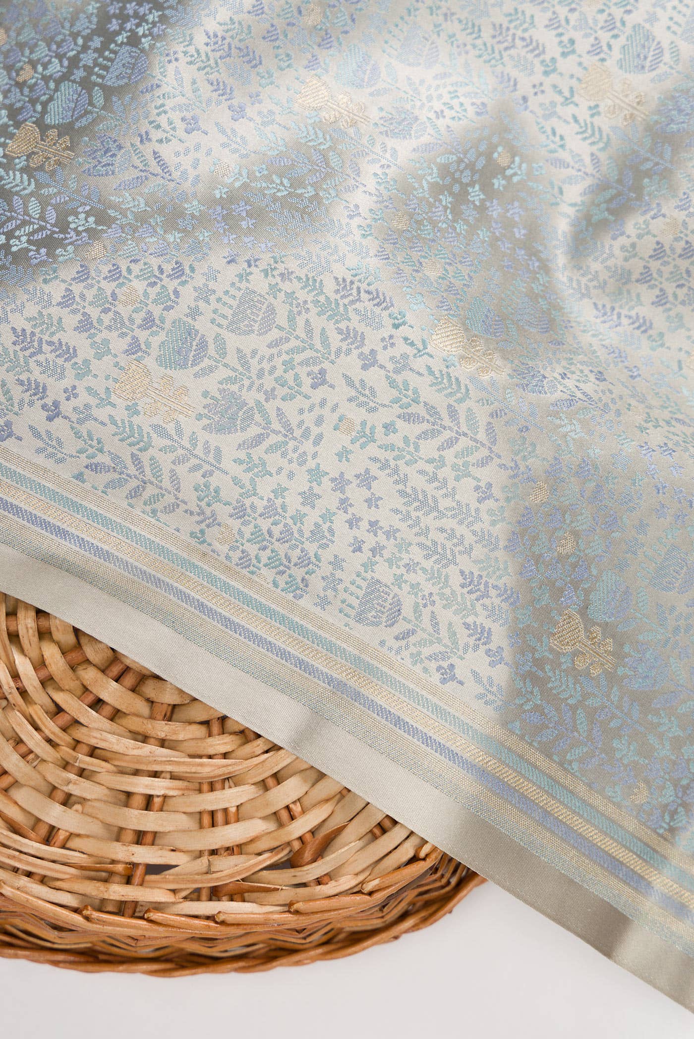Grey Banarasi Silk Dress Material