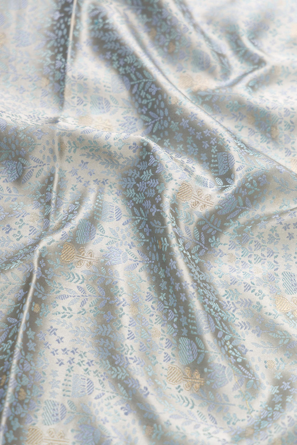 Grey Banarasi Silk Dress Material
