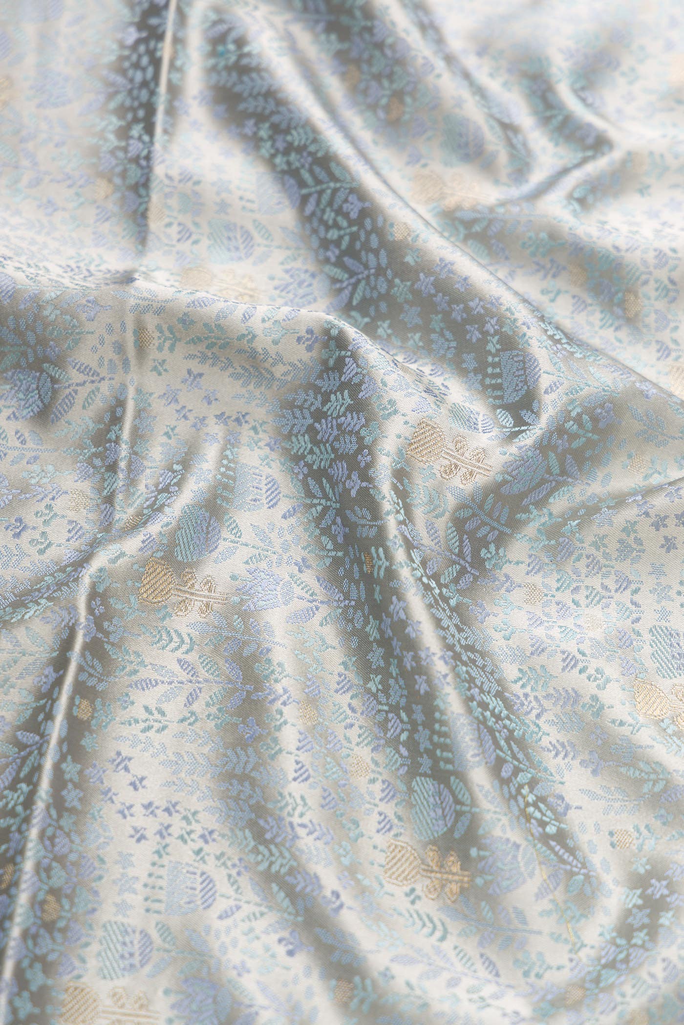 Grey Banarasi Silk Dress Material