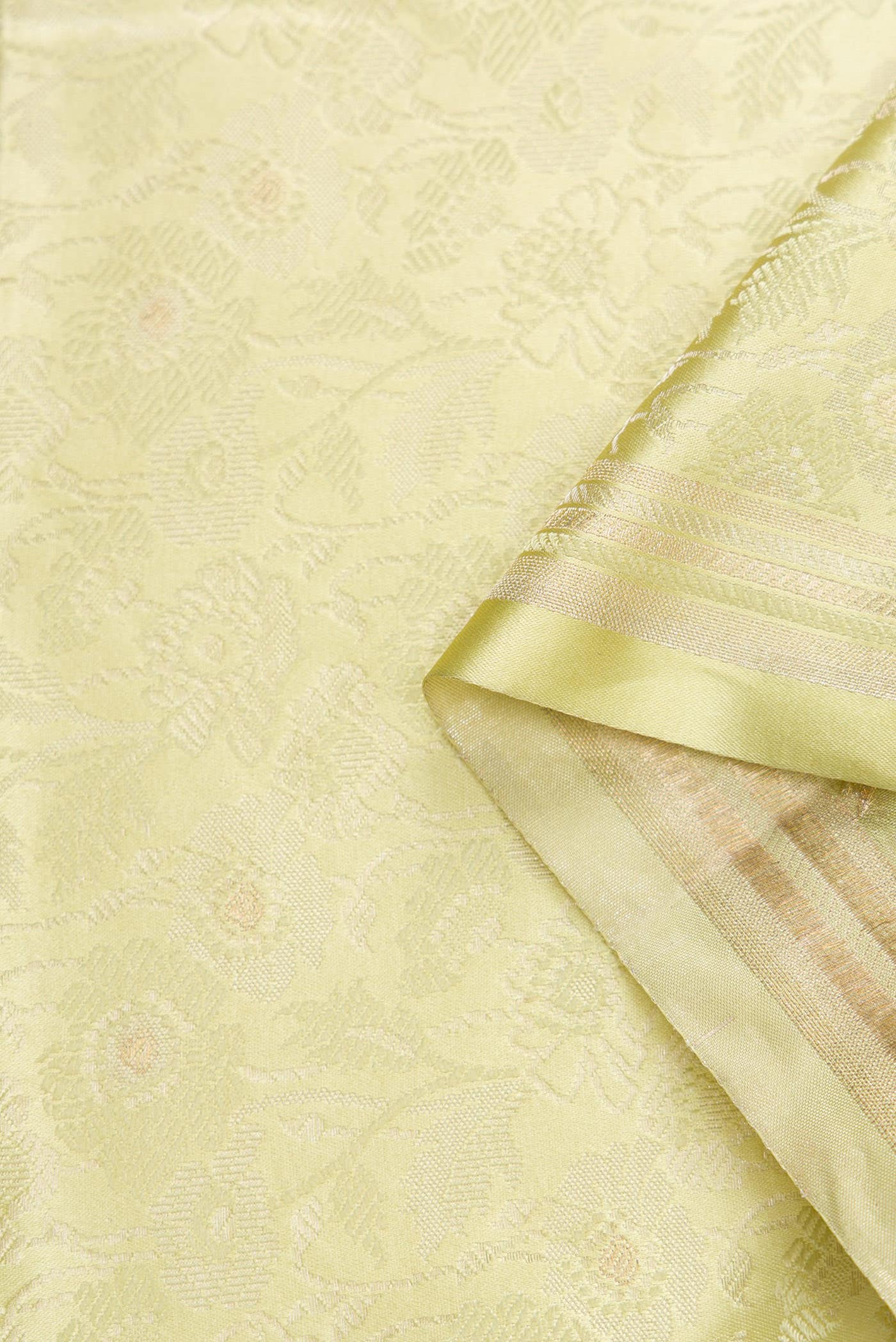 Pista Green Banarasi Silk Dress Material