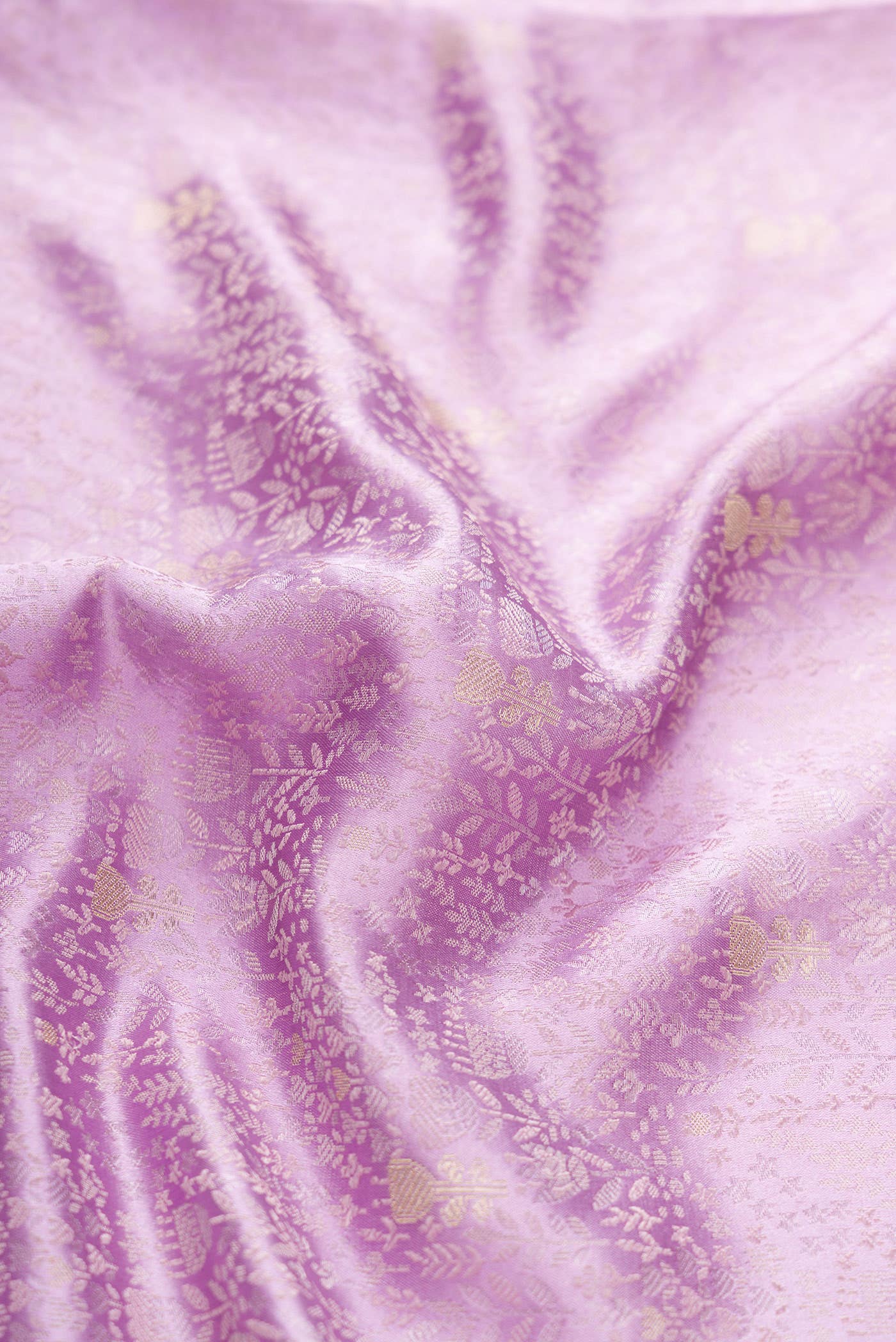 Lavender Banarasi Silk Dress Material