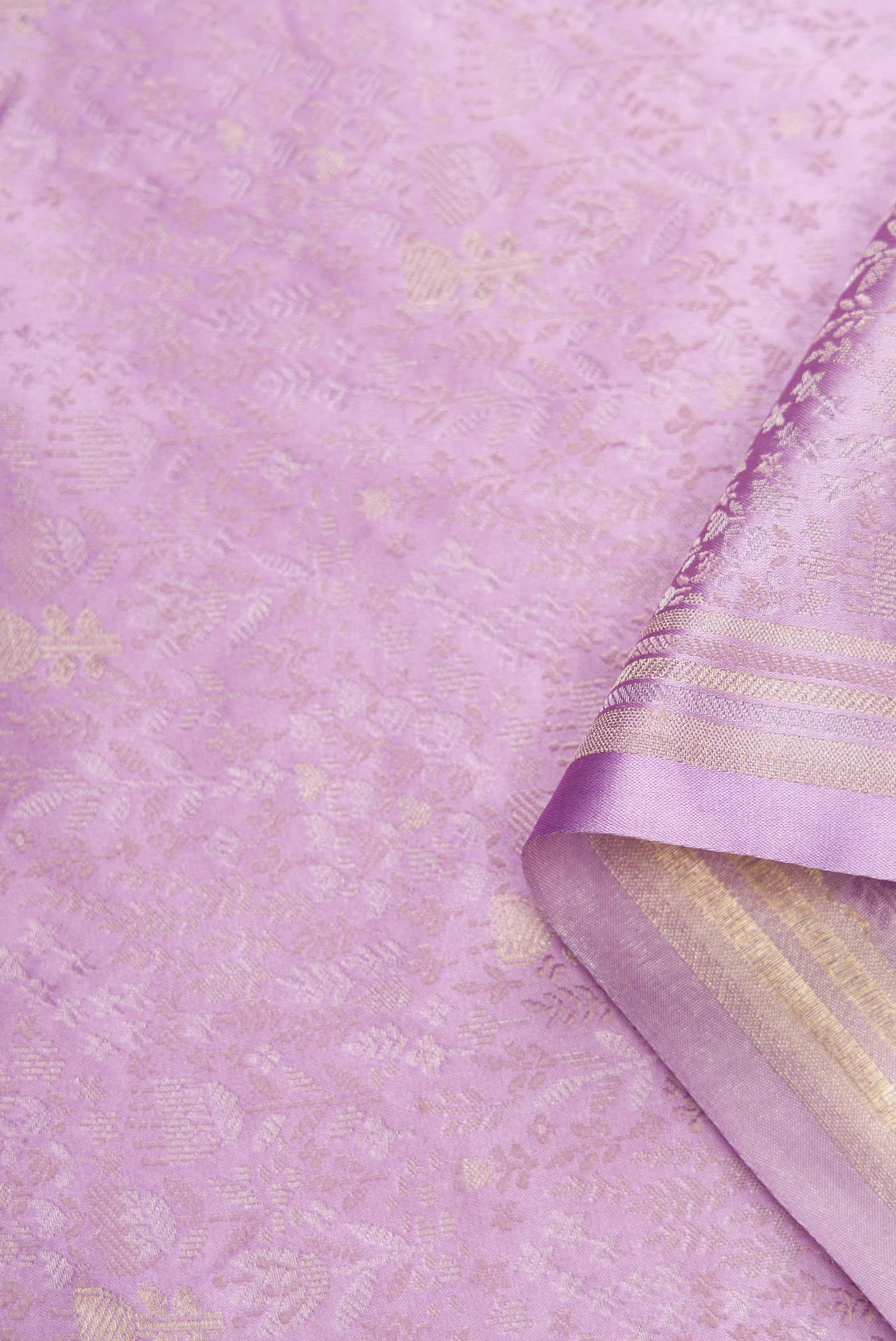 Lavender Banarasi Silk Dress Material
