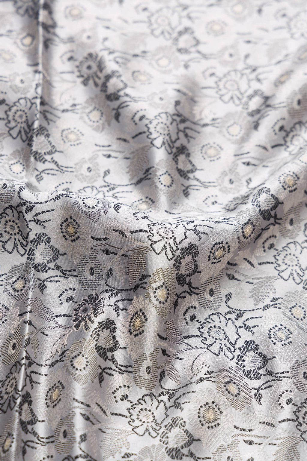 Grey Banarasi Silk Dress Material