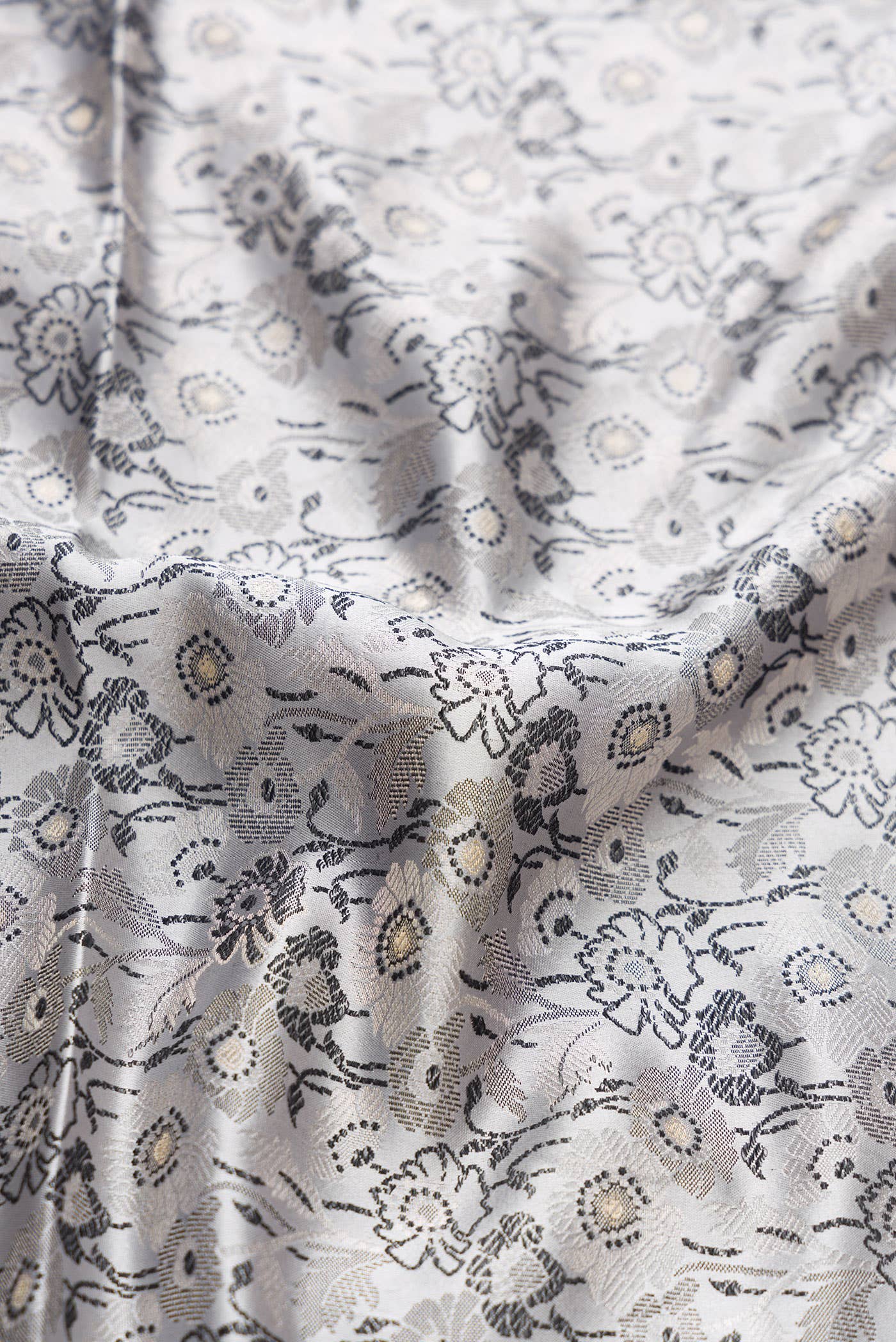 Grey Banarasi Silk Dress Material